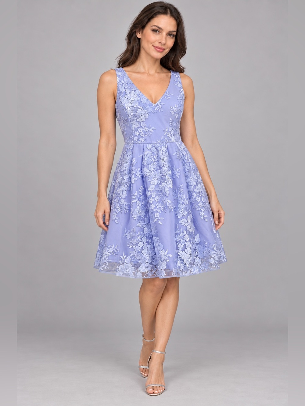 BCX Lilac Embroidered A-Line Prom Dress Size 9